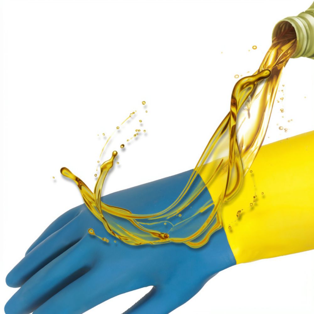 Heavy Equipment Yellow - Yellow Blue Work Gloves Waterproof Acid