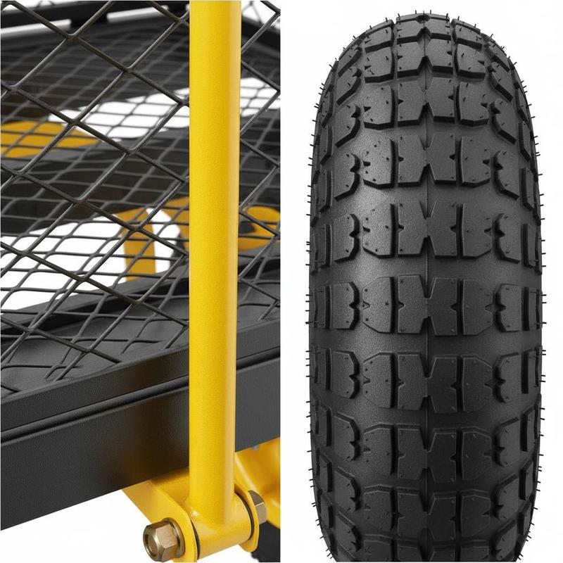 Steel Garden Cart 900 Lbs For  - Heavy Equipment Tires 评论和价格