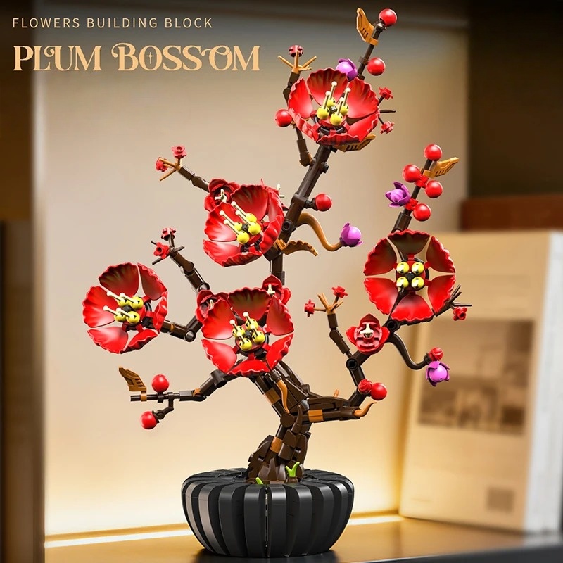 Creative Hibiscus Plum Blossom - Heavy Equipment Lego 评论和价格