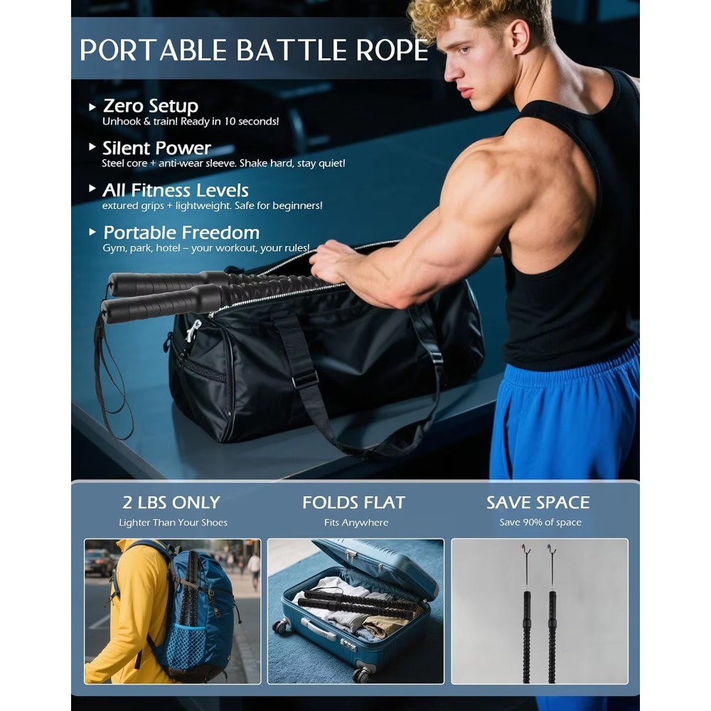 Ropeless Battle Ropes for Home - Heavy Equipment Training 评论和价格