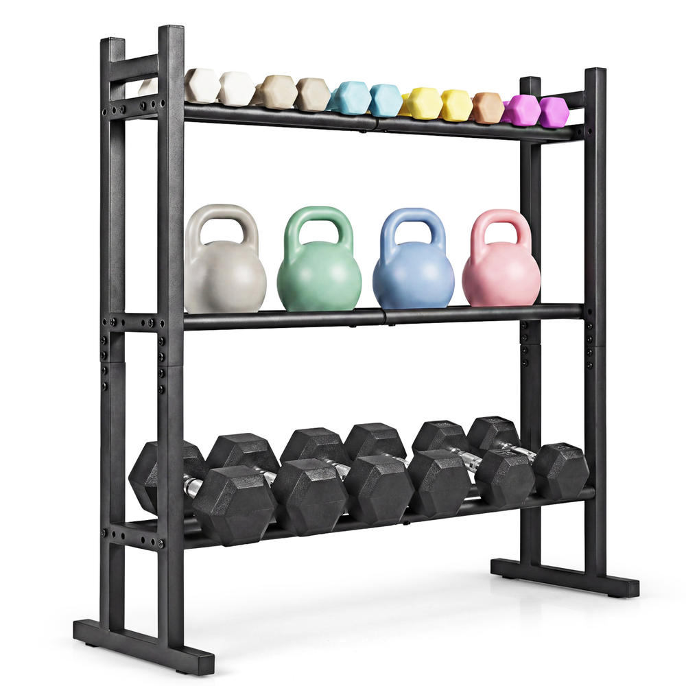 Heavy Duty 3-Tier Dumbbell Rac - Heavy Equipment Training 评论和价格